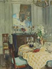 Louis Agricol MONTAGNE (Avignon 1879 - Paris 1960)-La salle à manger à Pontmartin-img1