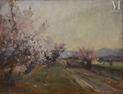 Louis Agricol MONTAGNE (Avignon 1879 - Paris 1960)-Sous les amandiers-img1
