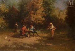 Camillo INNOCENTI (Rome 1871 - 1961)-Concert dans le parc-img1