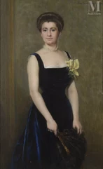 Pierre CARRIER-BELLEUSE (Paris 1851 - 1932)-Portrait de Louisette Linzeller-img1