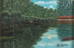 Camille BOMBOIS (venarey-les-Laumes 1883 - Paris 1970)-Vue de bord de rivière-img1