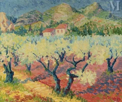 Serge MENDJISKY (Paris 1929 - 2017)-Les Alpilles-img1