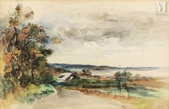 Paul-Elie GERNEZ  (Valenciennes 1888 - 1948)-La route en bord de mer-img1