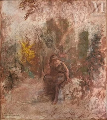 Ker Xavier ROUSSEL  (Lorry les Metz 1867 - L'Etang la Ville 1944)-Femme dans un paysage symboliste-img1