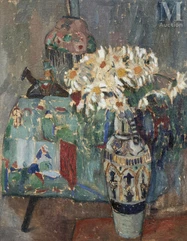 Adolphe FEDER (Odessa 1886 – Auschwitz 1943)-Nature morte au bouquet  de marguerites-img1