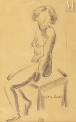 Pierre HODE (Rouen 1889 - 1942)-Nu féminin assis-img1