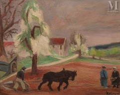 Robert LOTIRON (Paris 1886- Rueil Malmaison1966)-Le laboureur, 1924-img1