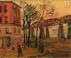 Abraham MINTCHINE (1898 Kiev - La Garde 1931)-Le pont au boulevard de Grenelle à Paris-img1
