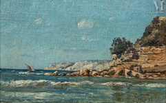 Paul Camille GUIGOU (Villars 1834- Paris 1871)-Vue de la côte bleue-img1