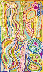 Judy Watson Napangardi (c. 1925/30 - 2016)-Mina Mina Dreaming - 2010-img1