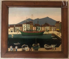 Urbain FAUREC ( Actif au XX ème siècle)-Le trois-mâts vert-img1