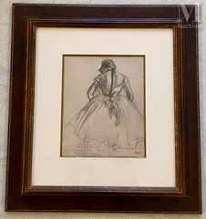 ECOLE XXème d'après Edgar Degas-Danseuse de dos-img1