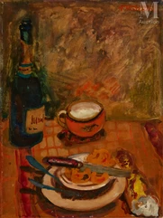 Abraham MINTCHINE (Kiev 1898- paris 1931)-Nature morte à la bouteille-img1