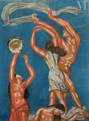 Louis RIGAL ( Marvejols 1888 - Paris 1953)-Musicien et danseurs-img1