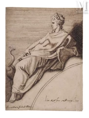 Ecole française du XVIIème siècle-Junon accompagnée de son paon, d’après Leon Davent-img1