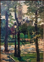 JOINT AU LOT 80 - Claude JOUSSET (né en 1935)-La place Winston Churchill et l'église St Pierre de Neuilly-img1