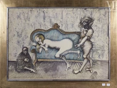 Jan LEBENSTEIN (1930-1999)-"Scène de salon"-img1