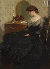 Richard Edward MILLER (Saint Louis 1875 - 1943)-Femme à la coiffeuse-img1