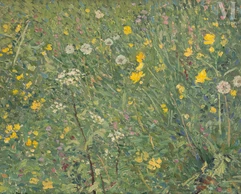 Henri MARTIN (Toulouse 1860 - La Bastide du Vert 1943)-Champs de fleurs-img1