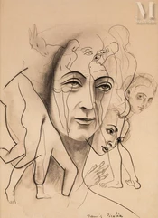 Francis PICABIA (Paris 1879-1953)-Transparence mains et visages, vers 1930-img1