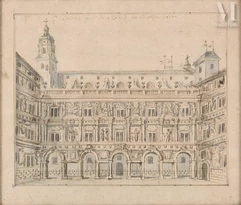 Attribué à Pierre-Paul SEVIN (Tournon-sur-Rhône 1646 – 1710)-Une paire : première et quatrième façade du grand collège de Lyon-img1