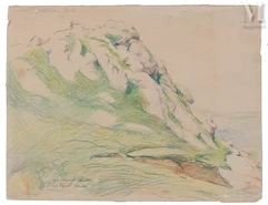 Ecole française impressionniste-Vue du rocher de Castel Vendon-img1