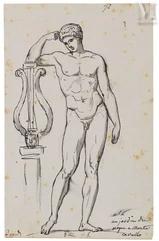 Jacques-Louis DAVID (Paris 1748 – Bruxelles 1825)-Apollon à la lyre, jardin du pape à Monte Cavallo à Rome-img1