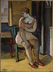 Ossip LUBITCH (Grodno 1896-Paris 1990)-Woman on chair-img1