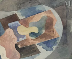 Frantisek FOLTYN (Kralovske Stachy 1891- Brno 1976)-Pink and blue composition, 1933-img1