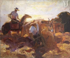 Pierre WOLKONSKY (Saint Petersbourg 1901 - La petite Rochelle 1997)-Les moissonneurs-img1