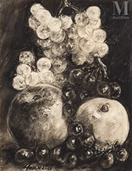 Louise Jeanne Aimée HERVIEU (Alençon 1878-Versailles 1954)-Pommes et raisins-img1