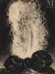 Louise Jeanne Aimée HERVIEU (Alençon 1878-Versailles 1954)-Plume d'autruche-img1