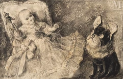 Louise Jeanne Aimée HERVIEU (Alençon 1878-Versailles 1954)-L'enafnt et le bouledogue-img1