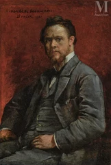 Václav BROžIK (Třemošná 1851- Paris 1901)-Self-portrait of the artist-img1