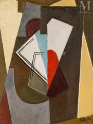 Louis LATAPIE (Toulouse 1891-1972)-Abstract cardboard, 1912-img1