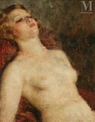 Grigory GLUCKMANN (Vitebsk 1898 - Los Angeles 1973)-Nu au collier-img1