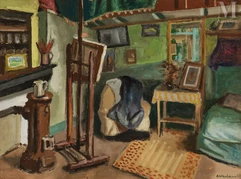 Abraham WEINBAUM (Kamenez- Podolski 1890 - déporté à Sobibor en 1943)-L’atelier du peintre-img1