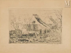 James Ensor (1860-1949)-Maisonnettes à Mariakerke (Ostende), 1888-img1