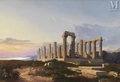 Thomas COLE  (Bolton/Angleterre, 1801 - Catskill/U.S.A. 1848)-Le Temple de Junon à Agrigente-img1