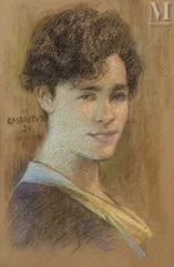 Georges BALTUS (Courtrai 1874-Saint Trond 1967)-Portrait de femme-img1