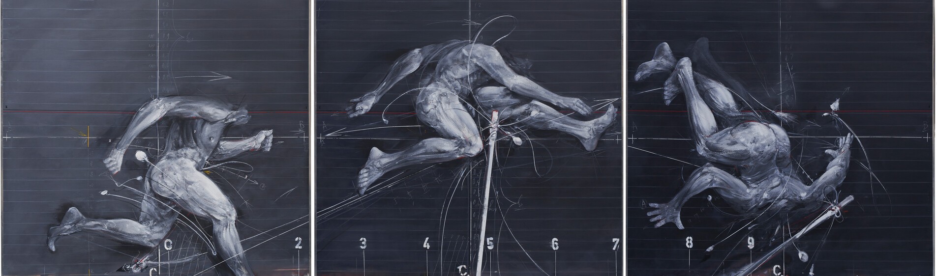 Vladimir Veličković, Trois états du saut, 1975