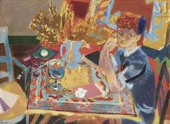 Raymond Jean LEGUEULT (Paris 1898-1971)-Andrée accoudée-img1