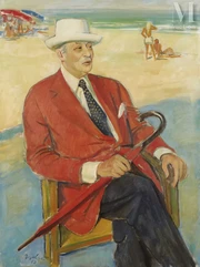 Milivoy UZELAC (Mostar 1897- Paris 1977)-Portrait d'homme à la plage-img1