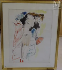 André DIGNIMONT (Paris 1891-Paris 1965)-Jeune femme à l'éventail-img1