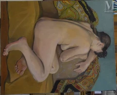 Christian EHLINGER (Né à Paris en 1931)-Nu au cachemire-img1