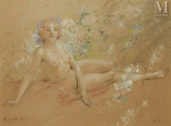 Antoine CALBET (Engayrac 1860 - Paris 1944)-
Nu couché-img1