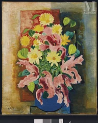 Moise KISLING (Cracovie 1891- Sanary sur mer 1953)-Bouquet de fleurs, circa 1935-39-img1