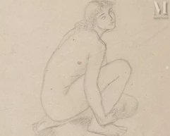 Aristide MAILLOL (Banyuls 1861-1944)-Nu assis-img1