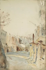 Alphonse Léon QUIZET (Paris 1885 - Pré Saint Gervais 1955)-Une rue-img1
