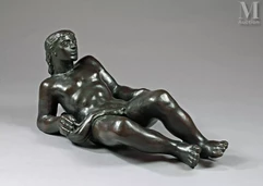 Joseph RIVIERE (Tours 1912 - 1961)-Homme allongé-img1